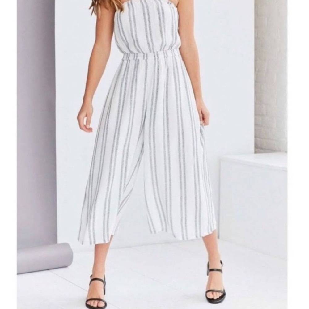 Urban Outfitters Silence + Noise Strapless Striped Jumpsuit